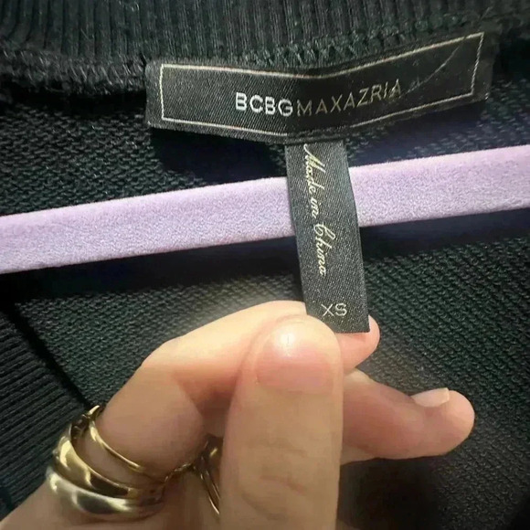 BCBGMAXAZRIA Women's Embroidered French Terry Sweatshirt Size XS - Picture 5 of 6